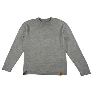 PAKA Royal Alpaca Blend Knit Crewneck Sweater Pullover Unisex Large Gray